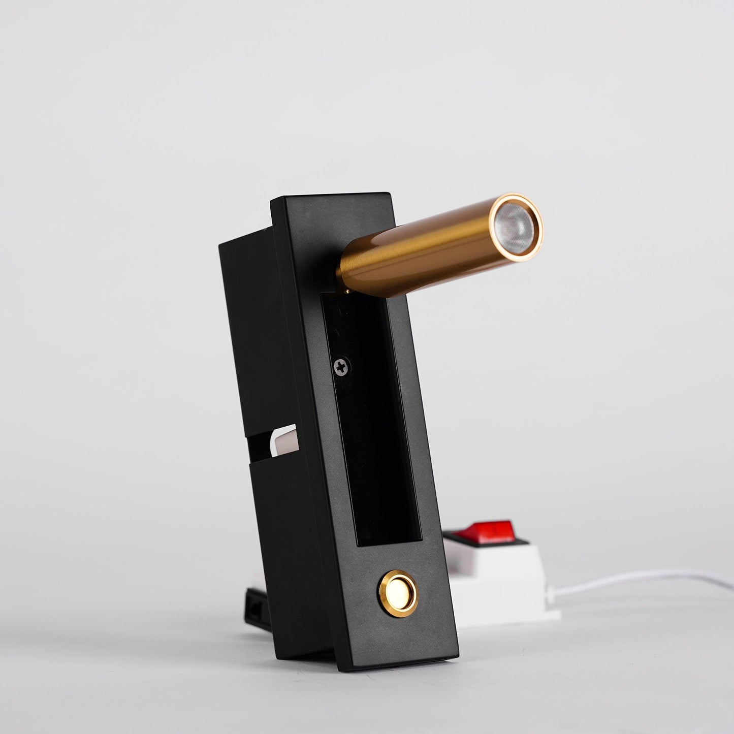 Minimalist Embedded Bedside Wall Sconce | Aluminum & Metal | Integrated 3000K LED | Adjustable Warm Light | Bedroom Accent