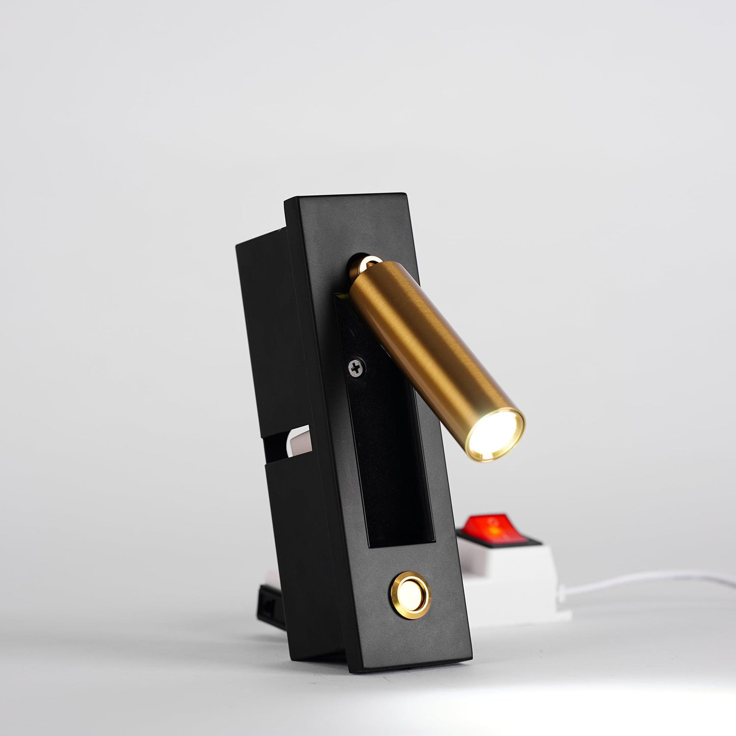 Minimalist Embedded Bedside Wall Sconce | Aluminum & Metal | Integrated 3000K LED | Adjustable Warm Light | Bedroom Accent