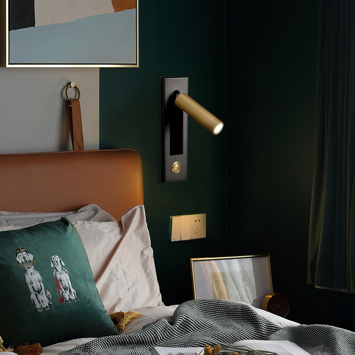 Minimalist Embedded Bedside Wall Sconce | Aluminum & Metal | Integrated 3000K LED | Adjustable Warm Light | Bedroom Accent
