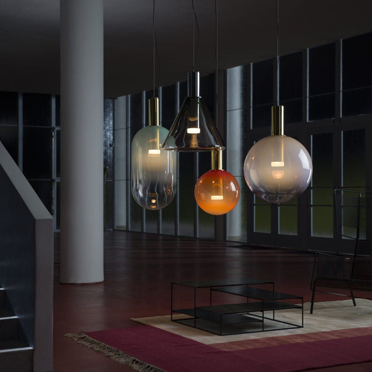 Isabel Pendant Lamp | Glass & Metal Design Hanging Light | GU10 Compatible | Soft Diffused Lighting | Bedroom & Living Space
