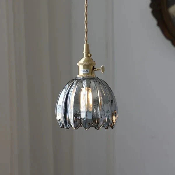 Japanese Retro Glass Flower Pendant Lamp