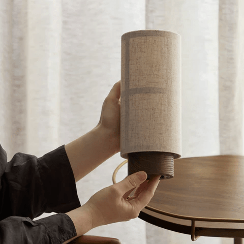 Japanese Silk Table Lamp