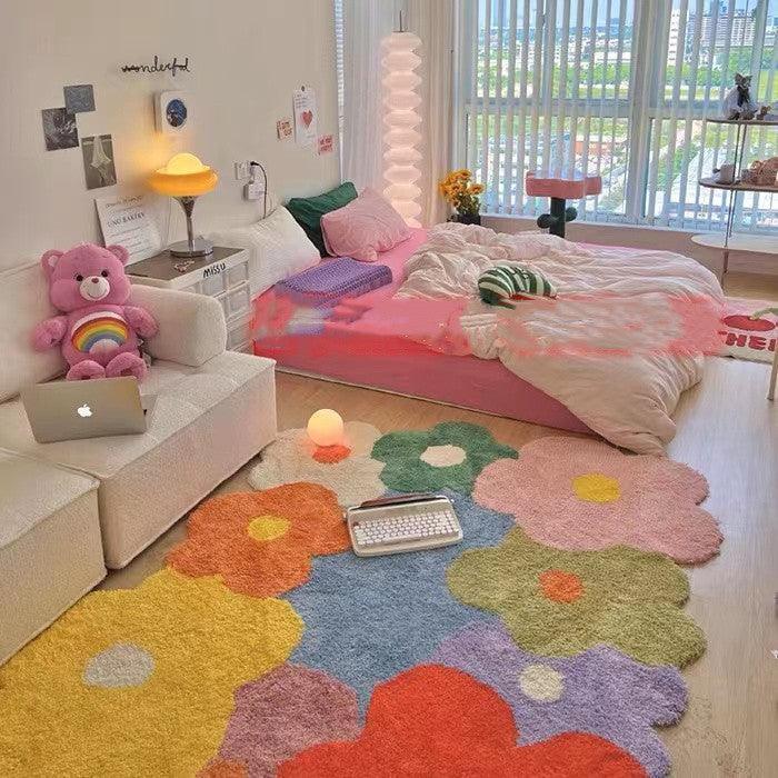 BloomHaven | Floral Rug for Home | Soft Wildflower Rug in Natural Design