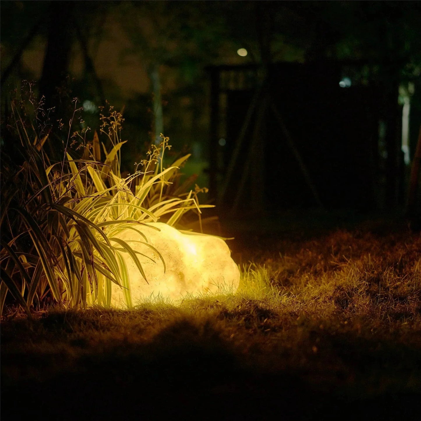 Vibrant Stone Outdoor Lamp Garden Light | Solar or Wired LED | Resin Rock Design | IP65 Waterproof E27 Pathway Lighting