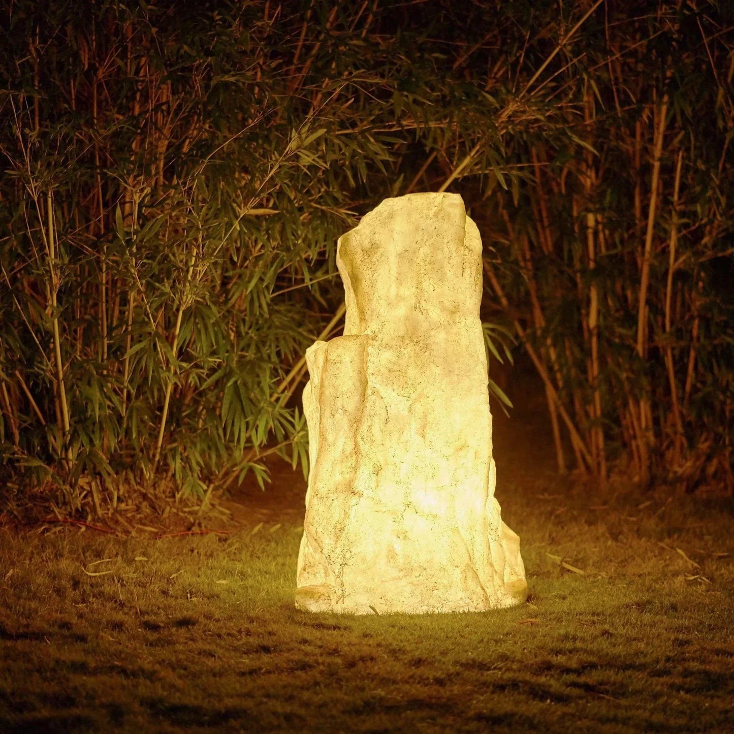 Vibrant Stone Outdoor Lamp Garden Light | Solar or Wired LED | Resin Rock Design | IP65 Waterproof E27 Pathway Lighting