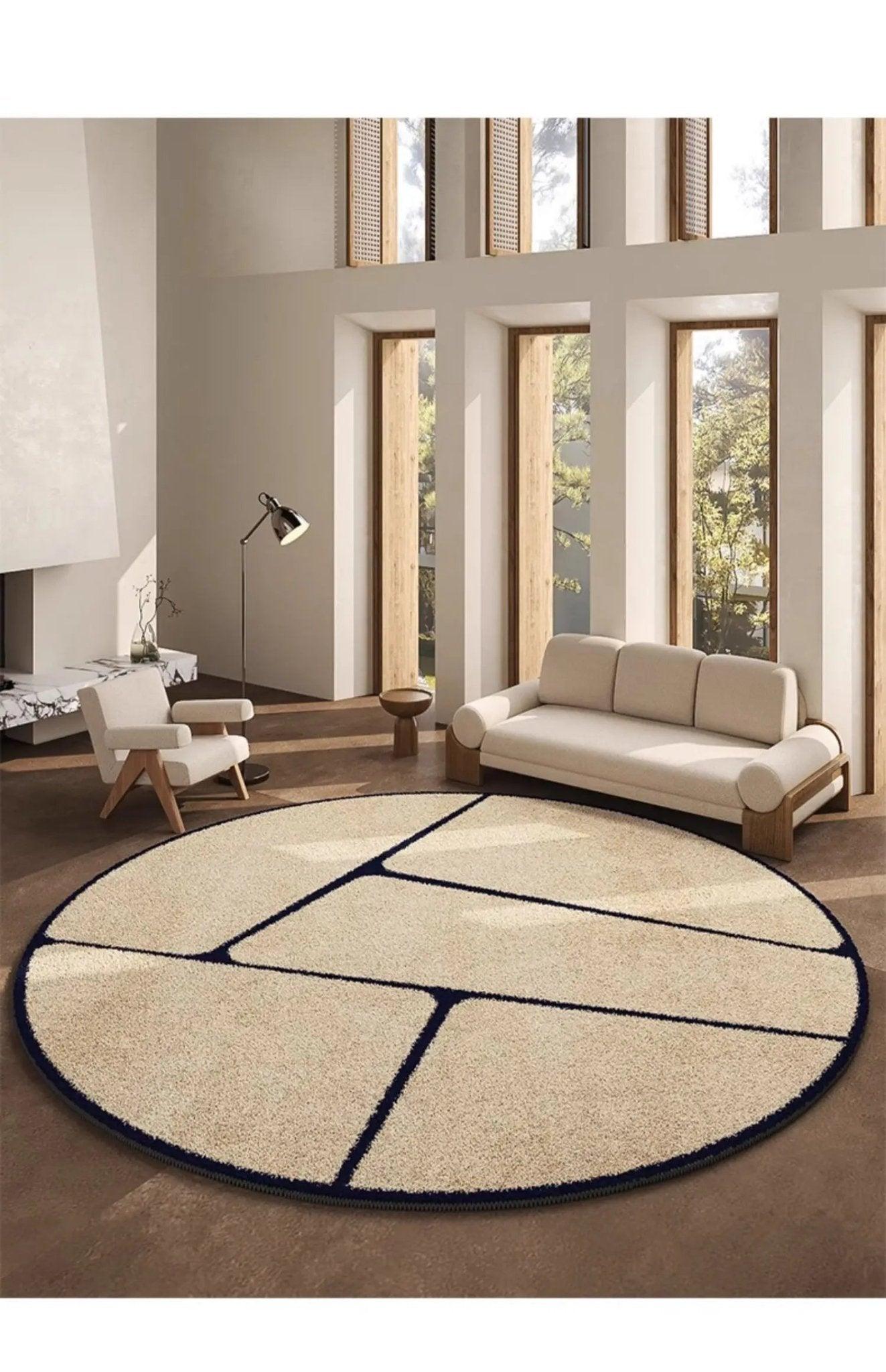LunaWeave | Round Rug for Home | Luxurious French Style Rug |Soft, Elegant & Easy to Care For