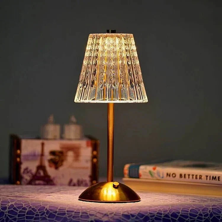 Crystal Metal Wireless Table Lamp