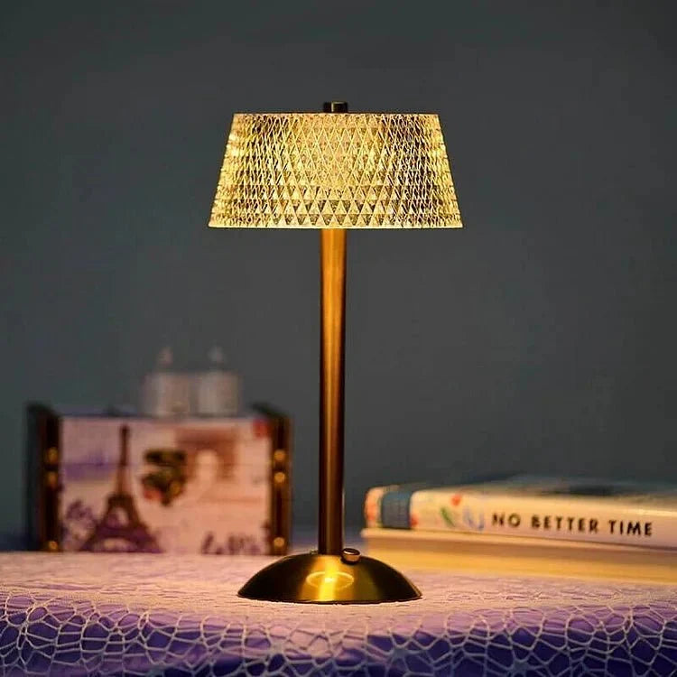 Crystal Metal Wireless Table Lamp