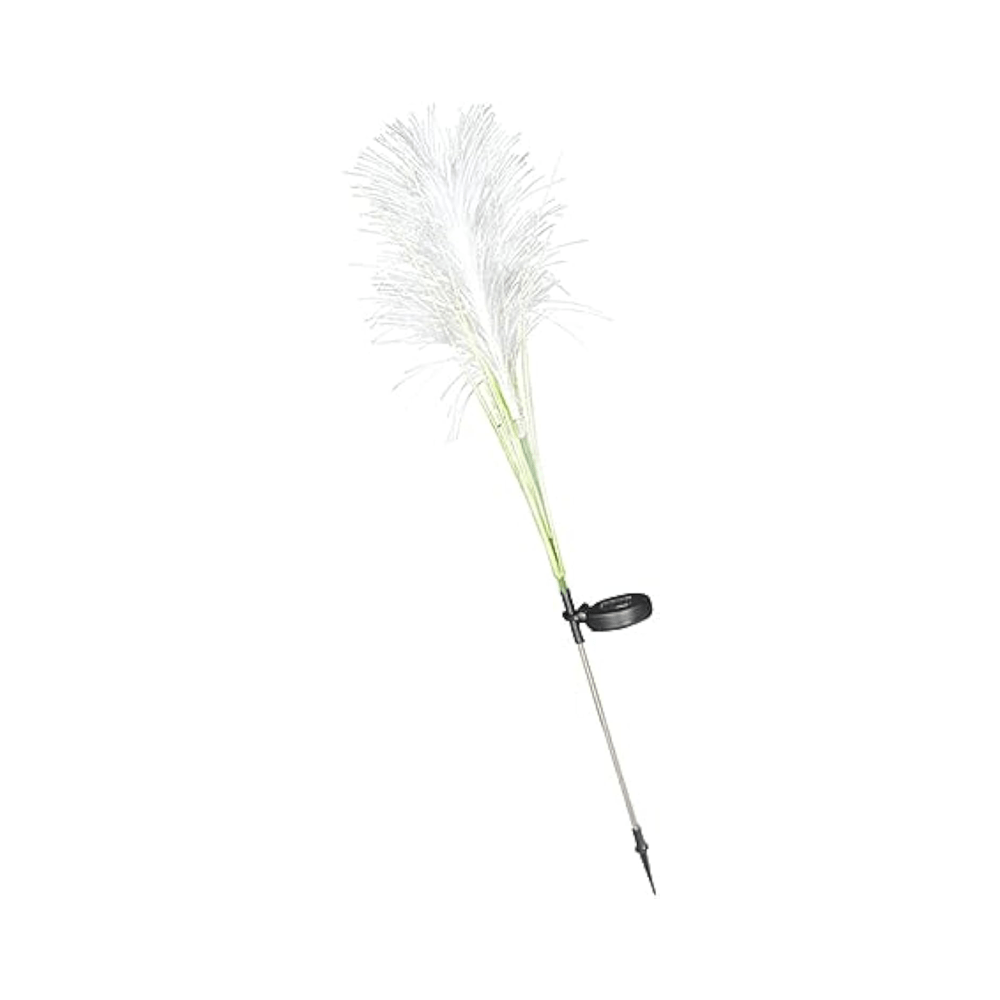 Fiber Reed Solar Outdoor Lamp | Sustainable Synthetic Fiber & Aluminum | IP65 Waterproof | Warm LED Lighting | Garden & Patio Decor