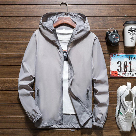 Lightweight Waterproof Windbreaker Jacket for Men | Hooded &amp; Zipped | Protection against Wind and Rain