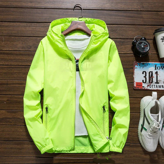 Lightweight Waterproof Windbreaker Jacket for Men | Hooded &amp; Zipped | Protection against Wind and Rain