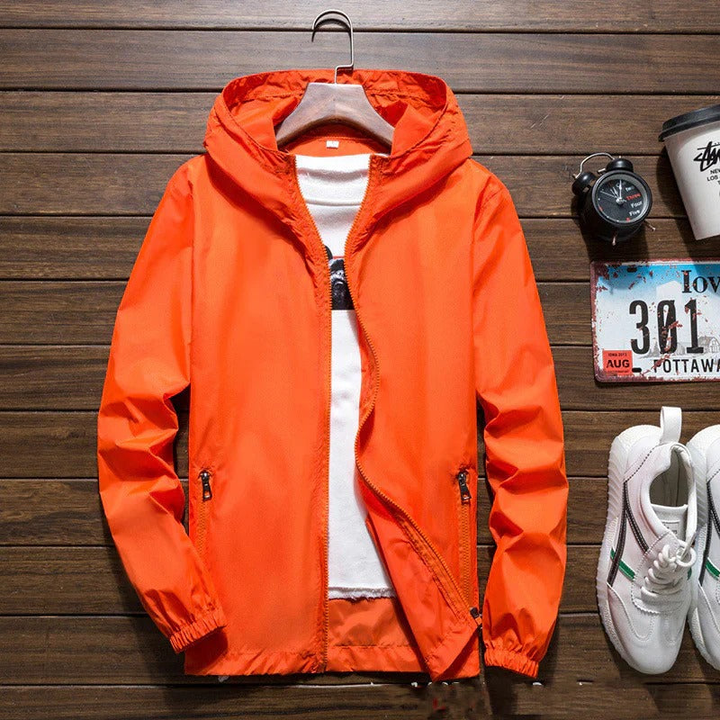 Lightweight Waterproof Windbreaker Jacket for Men | Hooded &amp; Zipped | Protection against Wind and Rain