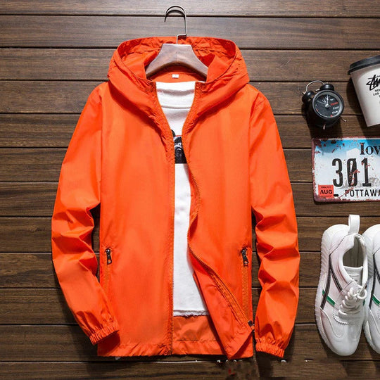 Lightweight Waterproof Windbreaker Jacket for Men | Hooded &amp; Zipped | Protection against Wind and Rain