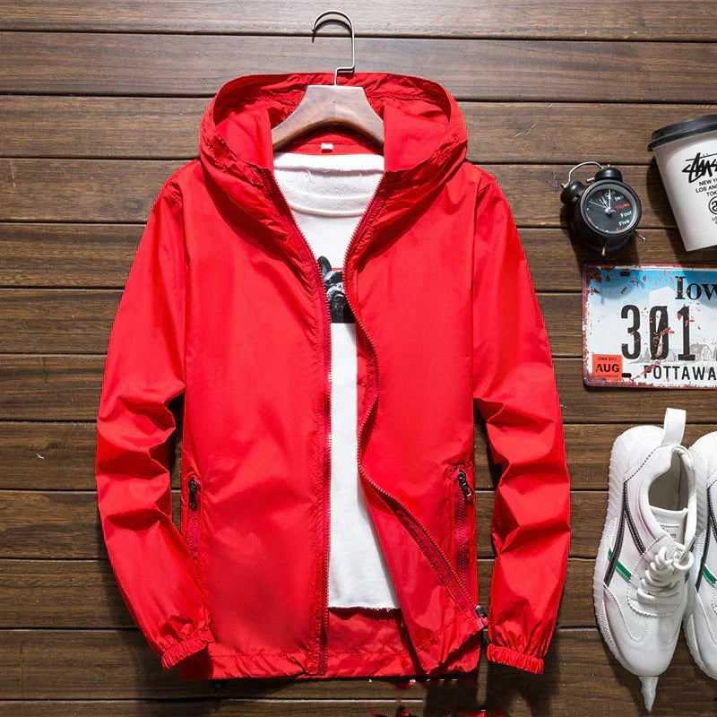 Lightweight Waterproof Windbreaker Jacket for Men | Hooded &amp; Zipped | Protection against Wind and Rain