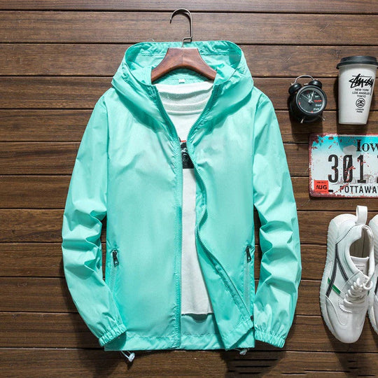 Lightweight Waterproof Windbreaker Jacket for Men | Hooded &amp; Zipped | Protection against Wind and Rain