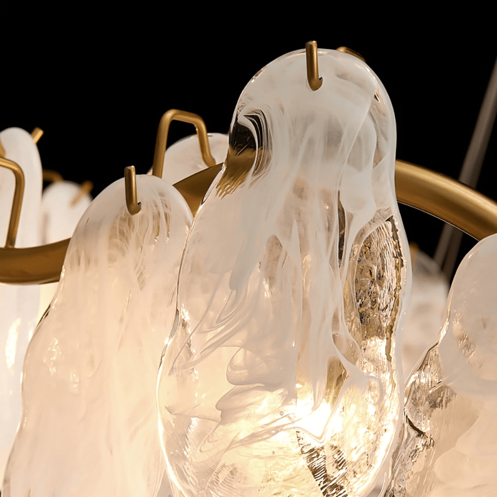 Modern 6-Light Glass Chandelier with Clouds and Adjustable Cables