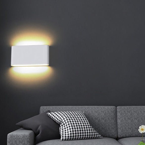 Modern LED Outdoor Up Down Wall Lamp Sconce Waterproof | Rectangular Exterior Light | Aluminum 6W/12W | Entrance & Patio Lighting