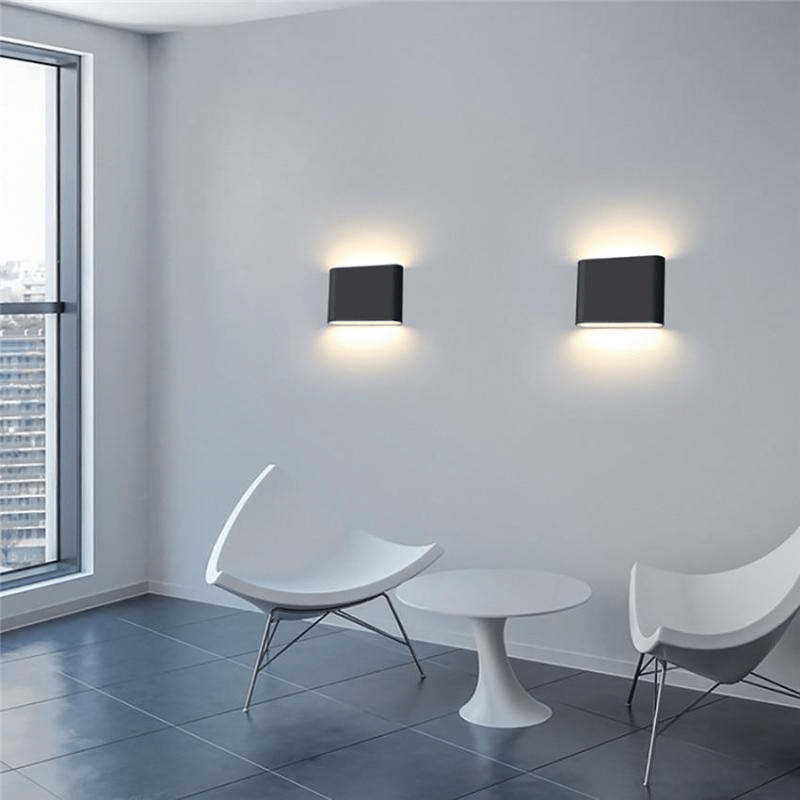 Modern LED Waterproof Outdoor Up Down Wall Lamp Sconce | Rectangular Exterior Wall Light | Aluminum LED 6W/12W | Entrance & Patio Lighting