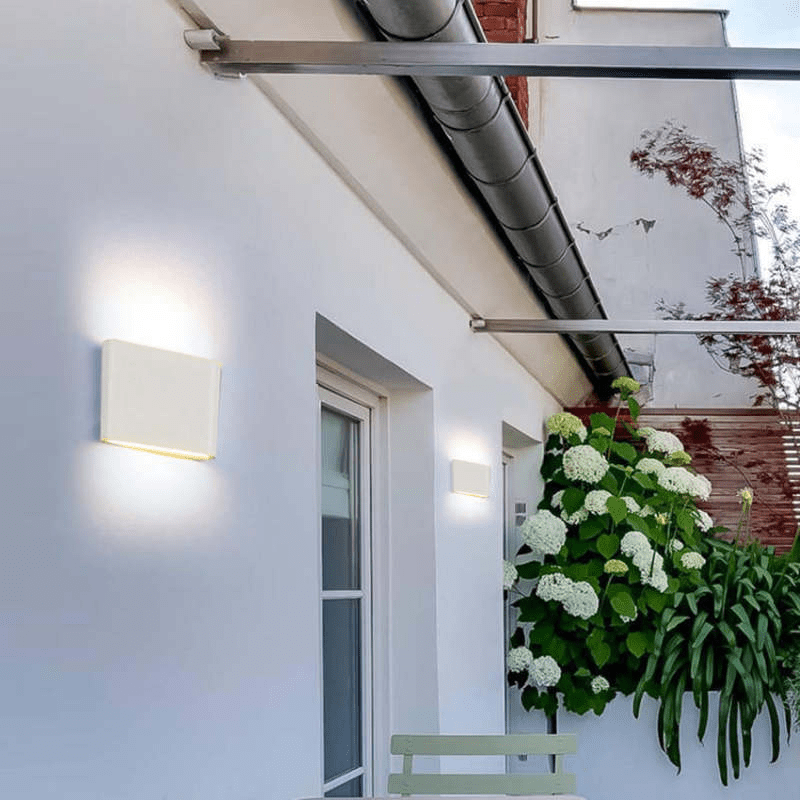 Modern LED Waterproof Outdoor Up Down Wall Lamp Sconce | Rectangular Exterior Wall Light | Aluminum LED 6W/12W | Entrance & Patio Lighting