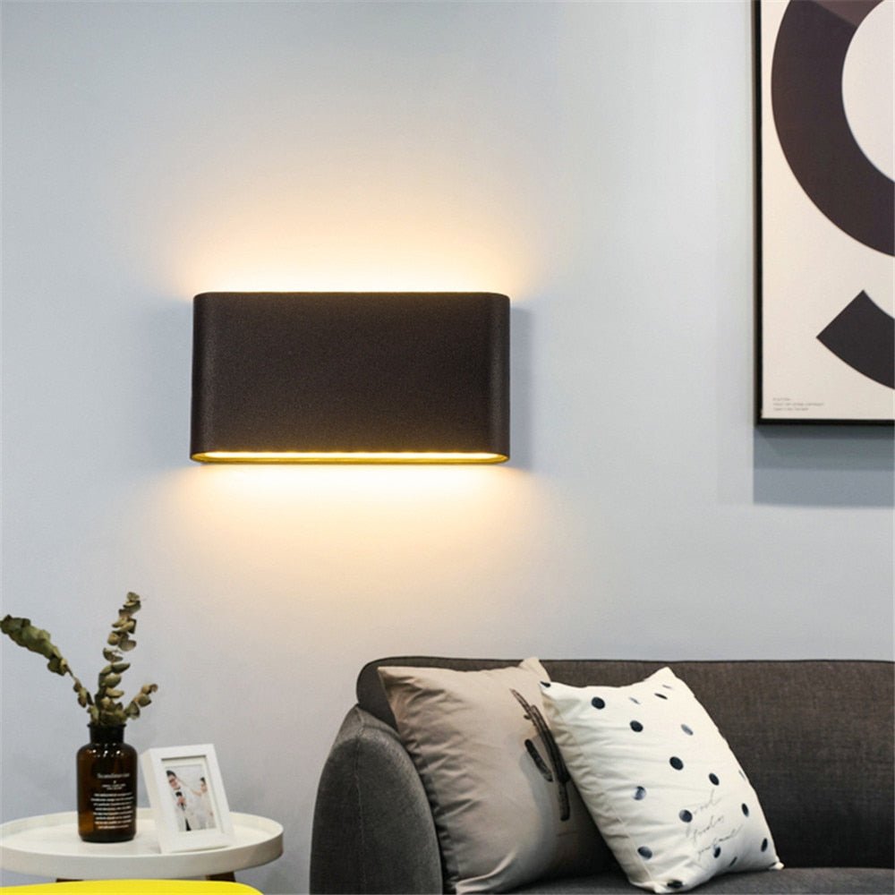 Modern LED Waterproof Outdoor Up Down Wall Lamp Sconce | Rectangular Exterior Wall Light | Aluminum LED 6W/12W | Entrance & Patio Lighting