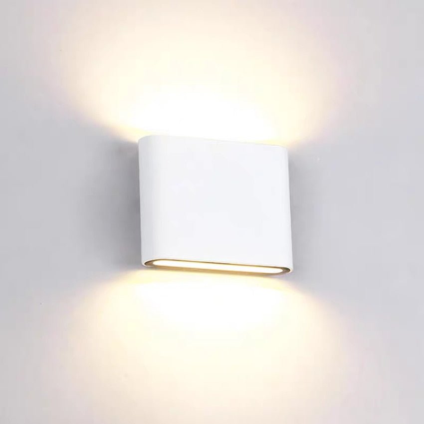 Modern LED Waterproof Outdoor Up Down Wall Lamp Sconce | Rectangular Exterior Wall Light | Aluminum LED 6W/12W | Entrance & Patio Lighting