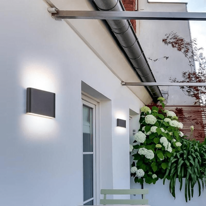 Modern LED Waterproof Outdoor Up Down Wall Lamp Sconce | Rectangular Exterior Wall Light | Aluminum LED 6W/12W | Entrance & Patio Lighting