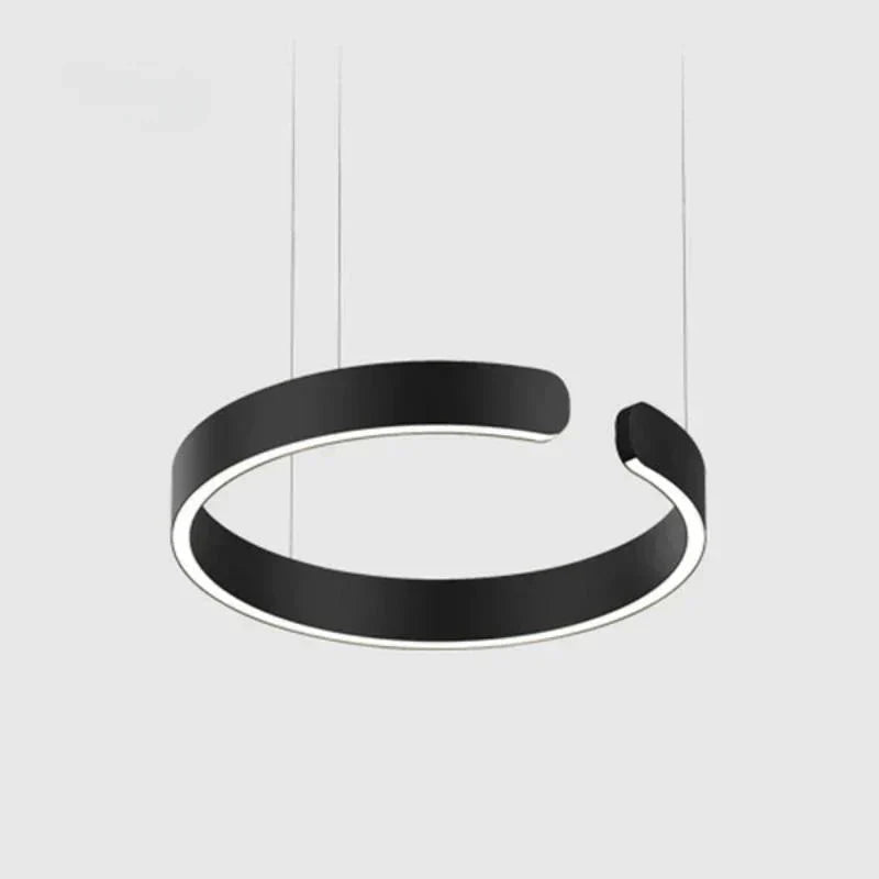 Modern Round LED Pendant Lamp for Living Room & Dining Area | Circular Ceiling Light Fixture | Metal Integrated LED 40/60/80 cm