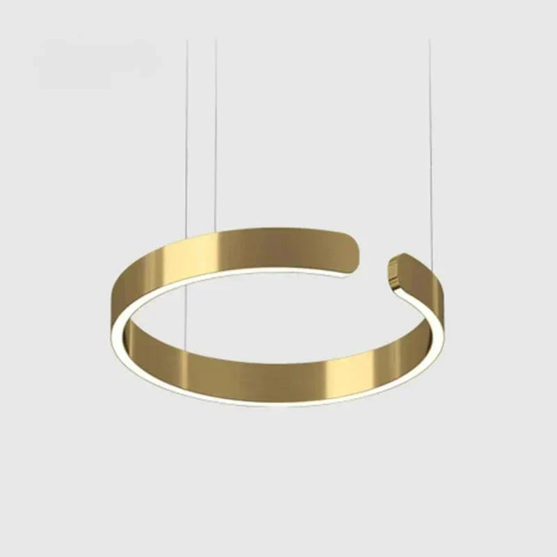 Modern Round LED Pendant Lamp for Living Room & Dining Area | Circular Ceiling Light Fixture | Metal Integrated LED 40/60/80 cm