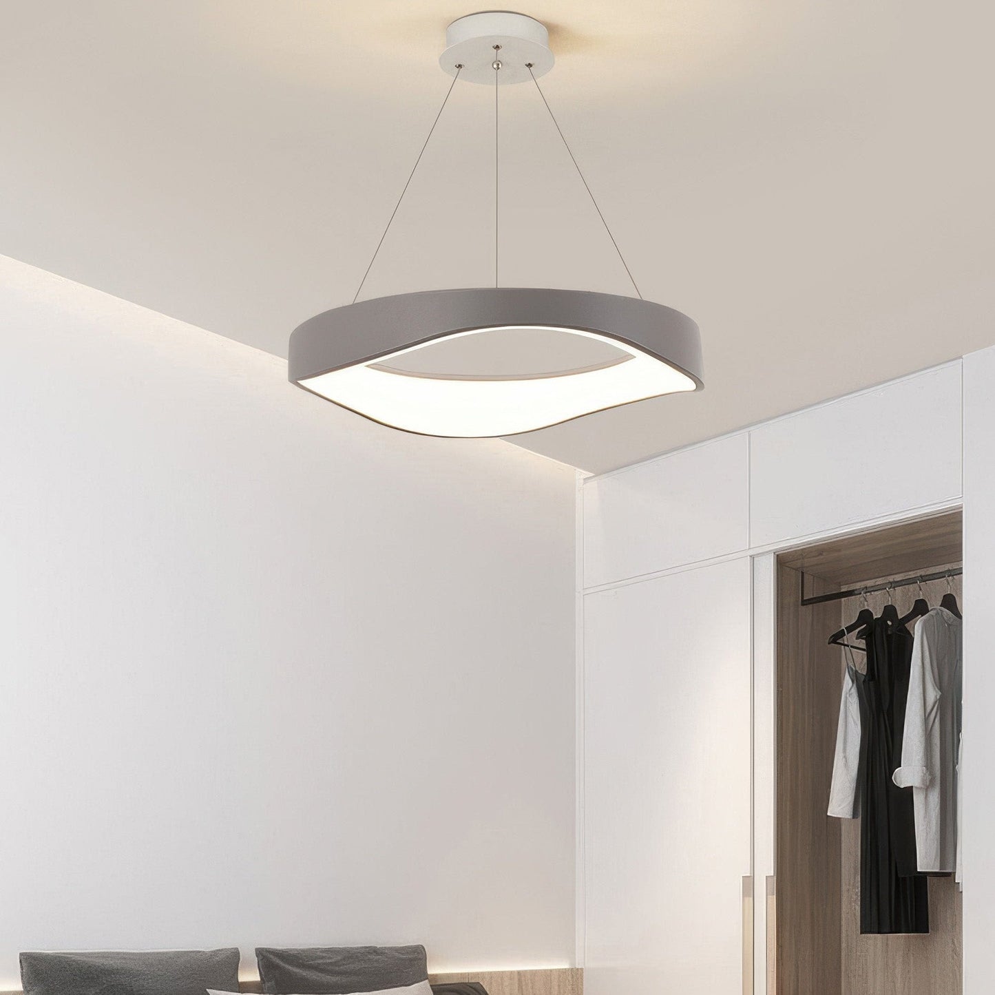 Modern Round LED Pendant Light for Kitchen & Dining | Adjustable Ceiling Lamp | Iron Acrylic ABS | 40/50/60 cm 39W