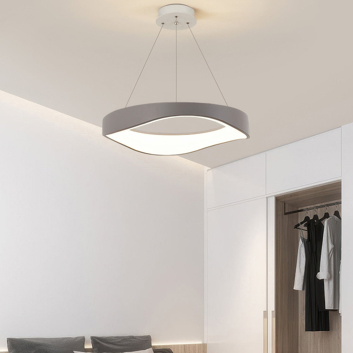 Modern Round LED Pendant Light for Kitchen & Dining | Adjustable Ceiling Lamp | Iron Acrylic ABS | 40/50/60 cm 39W