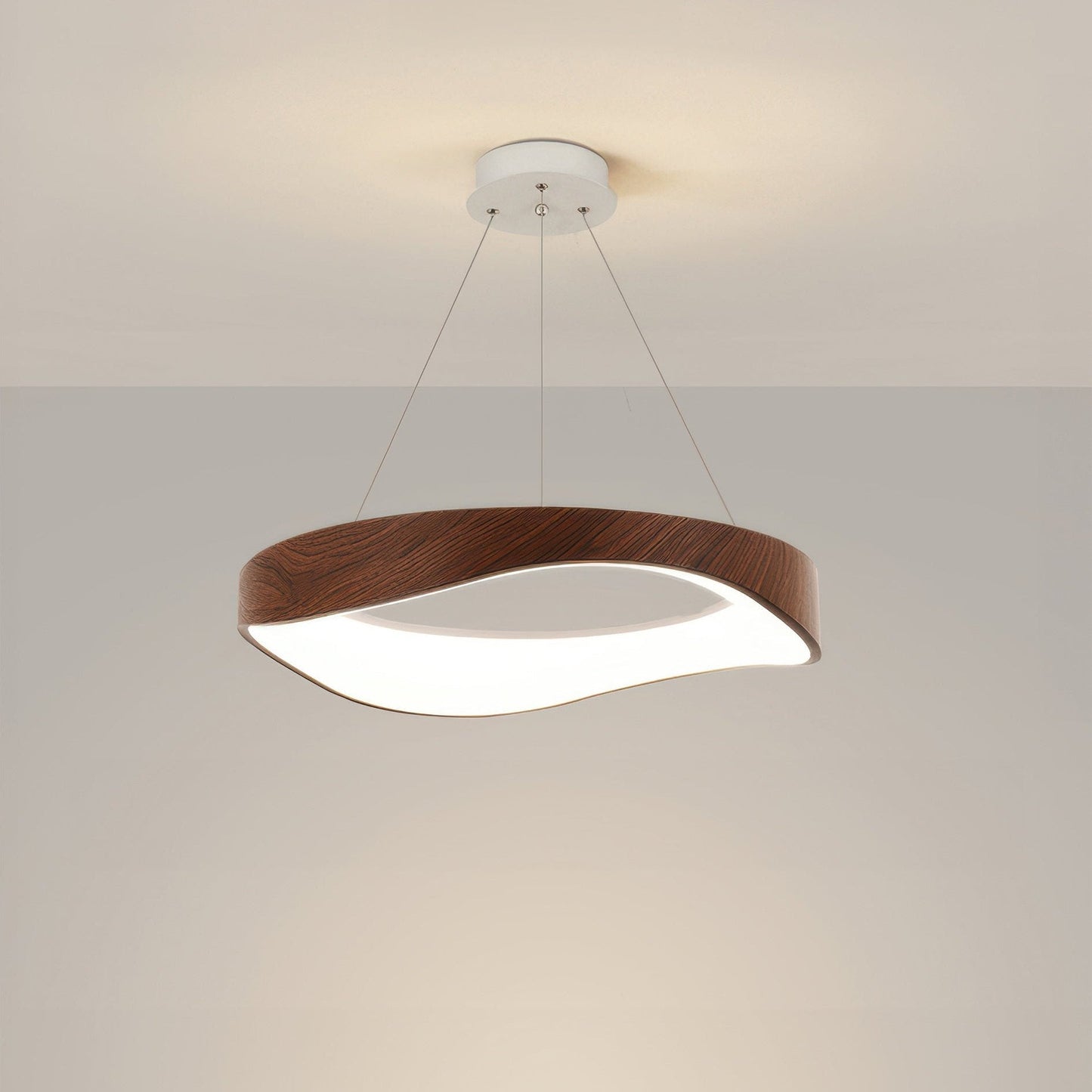 Modern Round LED Pendant Light for Kitchen & Dining | Adjustable Ceiling Lamp | Iron Acrylic ABS | 40/50/60 cm 39W