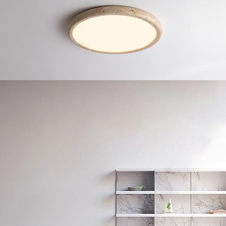 Natural Stone LED Ceiling Lamp Modern Organic Ceiling Light | 38W LED Neutral Light | Khaki Finish | Indoor Ambient Lighting