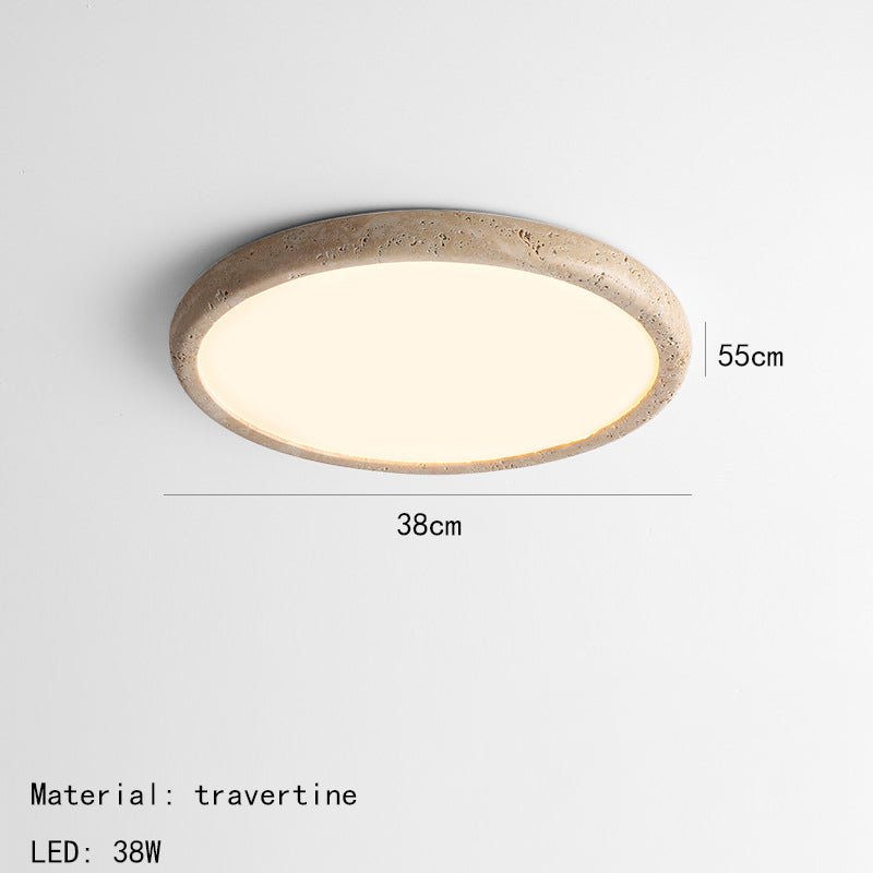 Natural Stone LED Ceiling Lamp Modern Organic Ceiling Light | 38W LED Neutral Light | Khaki Finish | Indoor Ambient Lighting