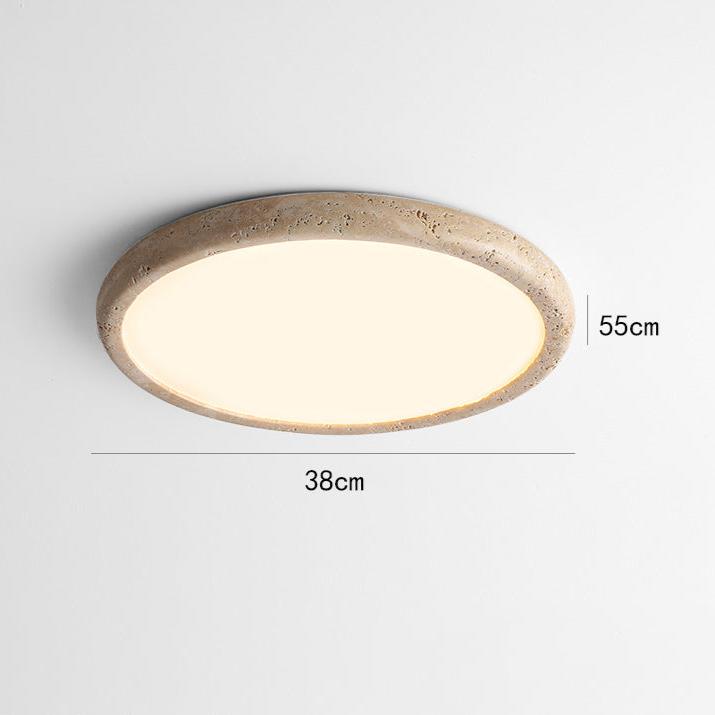 Natural Stone LED Ceiling Lamp Modern Organic Ceiling Light | 38W LED Neutral Light | Khaki Finish | Indoor Ambient Lighting