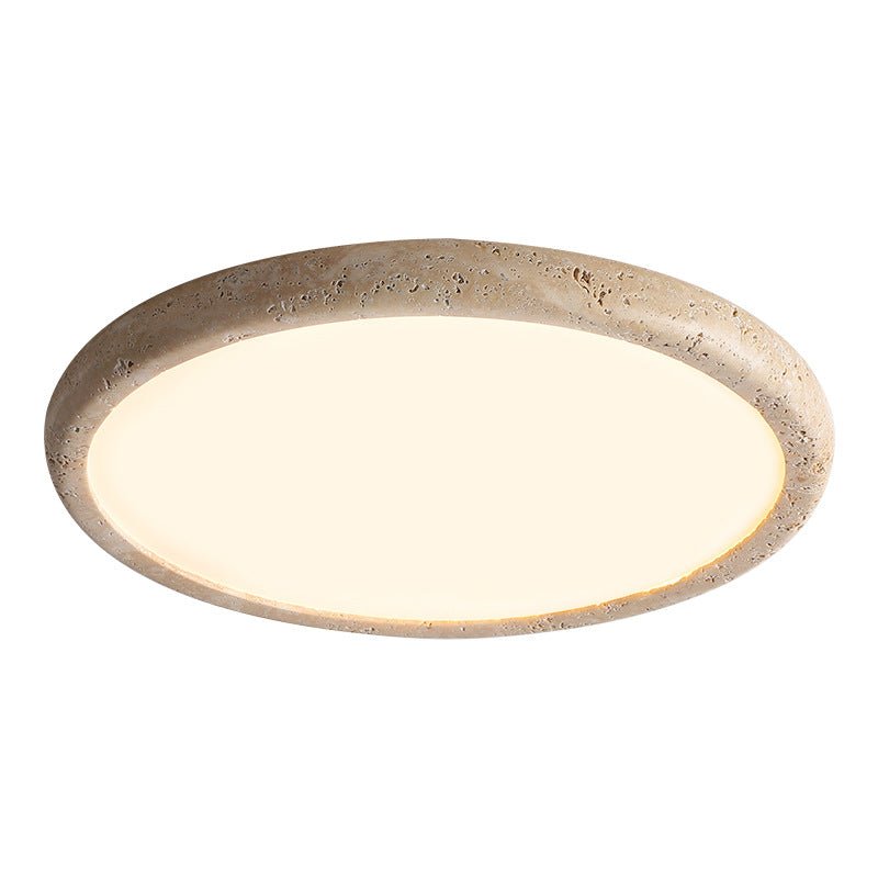 Natural Stone LED Ceiling Lamp Modern Organic Ceiling Light | 38W LED Neutral Light | Khaki Finish | Indoor Ambient Lighting