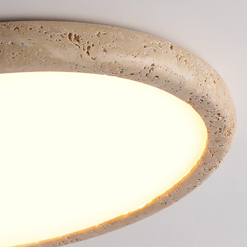 Natural Stone LED Ceiling Lamp Modern Organic Ceiling Light | 38W LED Neutral Light | Khaki Finish | Indoor Ambient Lighting