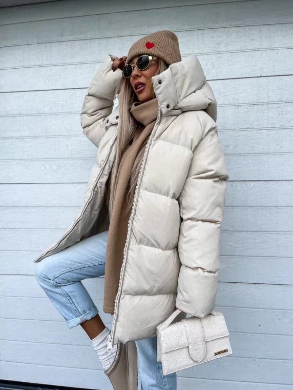 Women's Oversized High Collar Puffer Jacket | Quilted Winter Coat | Street Style Warmth