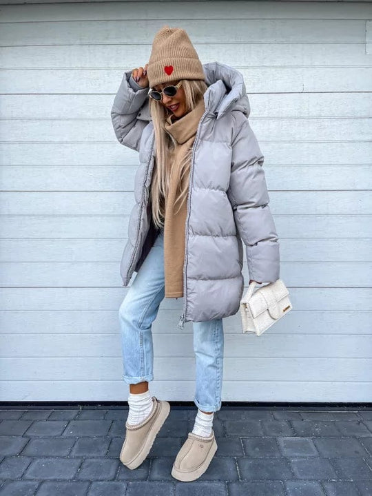 Women's Oversized High Collar Puffer Jacket | Quilted Winter Coat | Street Style Warmth