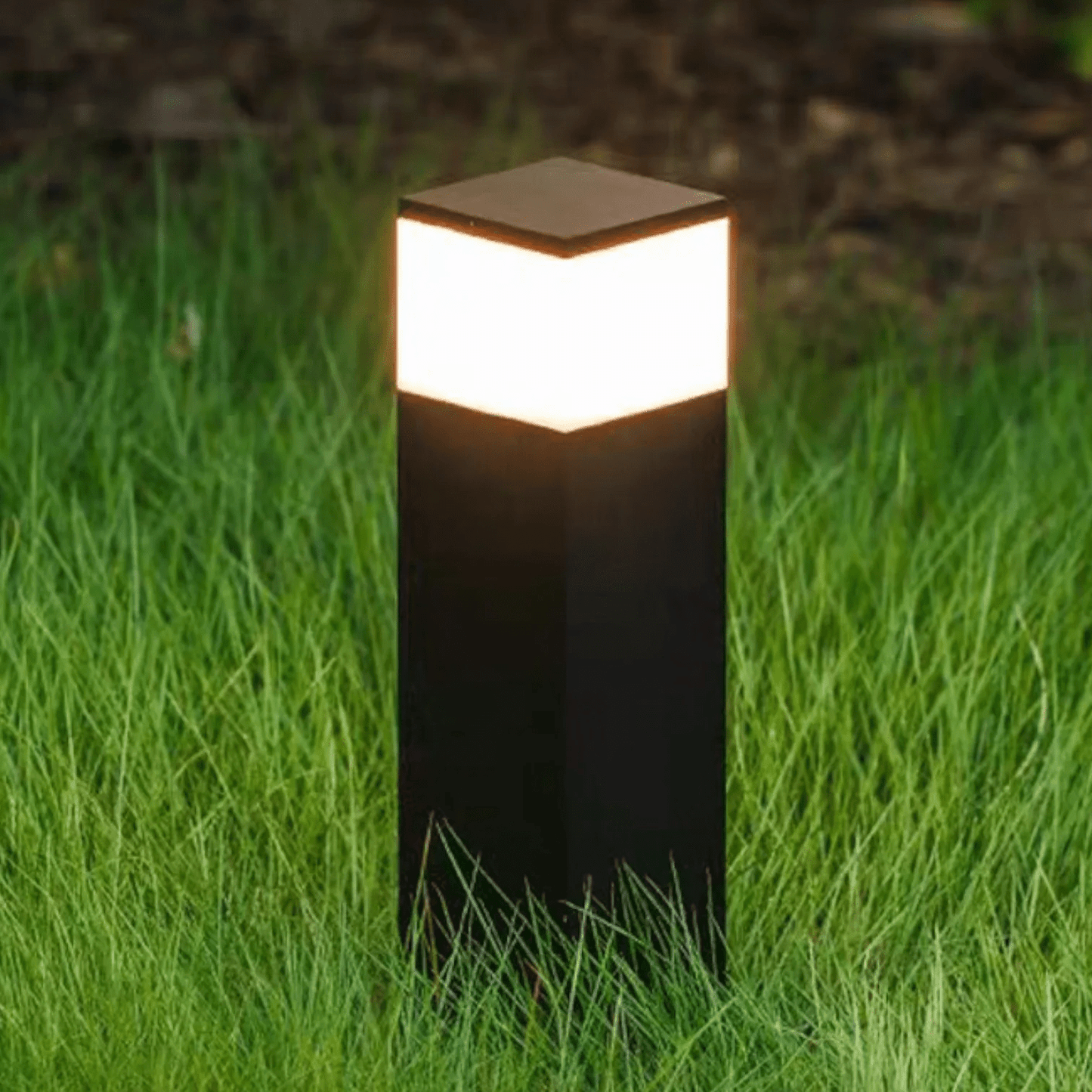 Orr Industrial LED Outdoor Lamp Rectangular Metal Solar Garden Light | IP65 Waterproof | Warm White Pathway Lighting