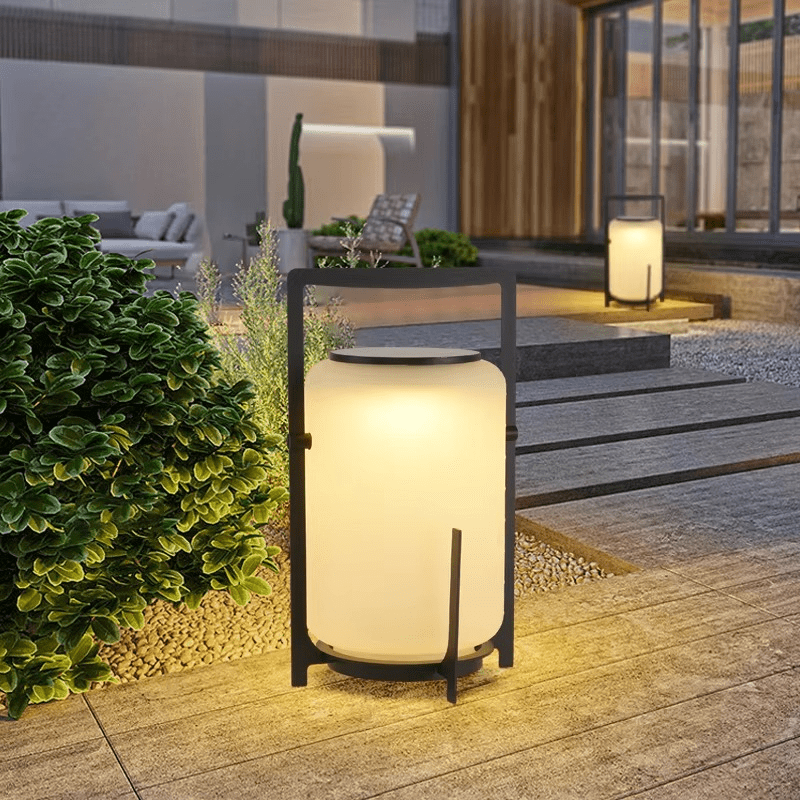Solar Patio Lamp Outdoor LED Lighting | Stainless Steel & Glass | IP65 Waterproof | E27 Solar Garden & Terrace Light