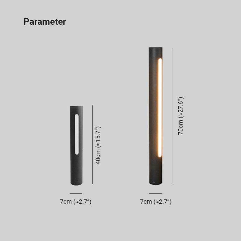 Modern Outdoor Wall Lamp LED Vertical Tube Light Black Metal Acrylic | Warm White Lighting | Weather Resistant | Entrance Facade Lighting