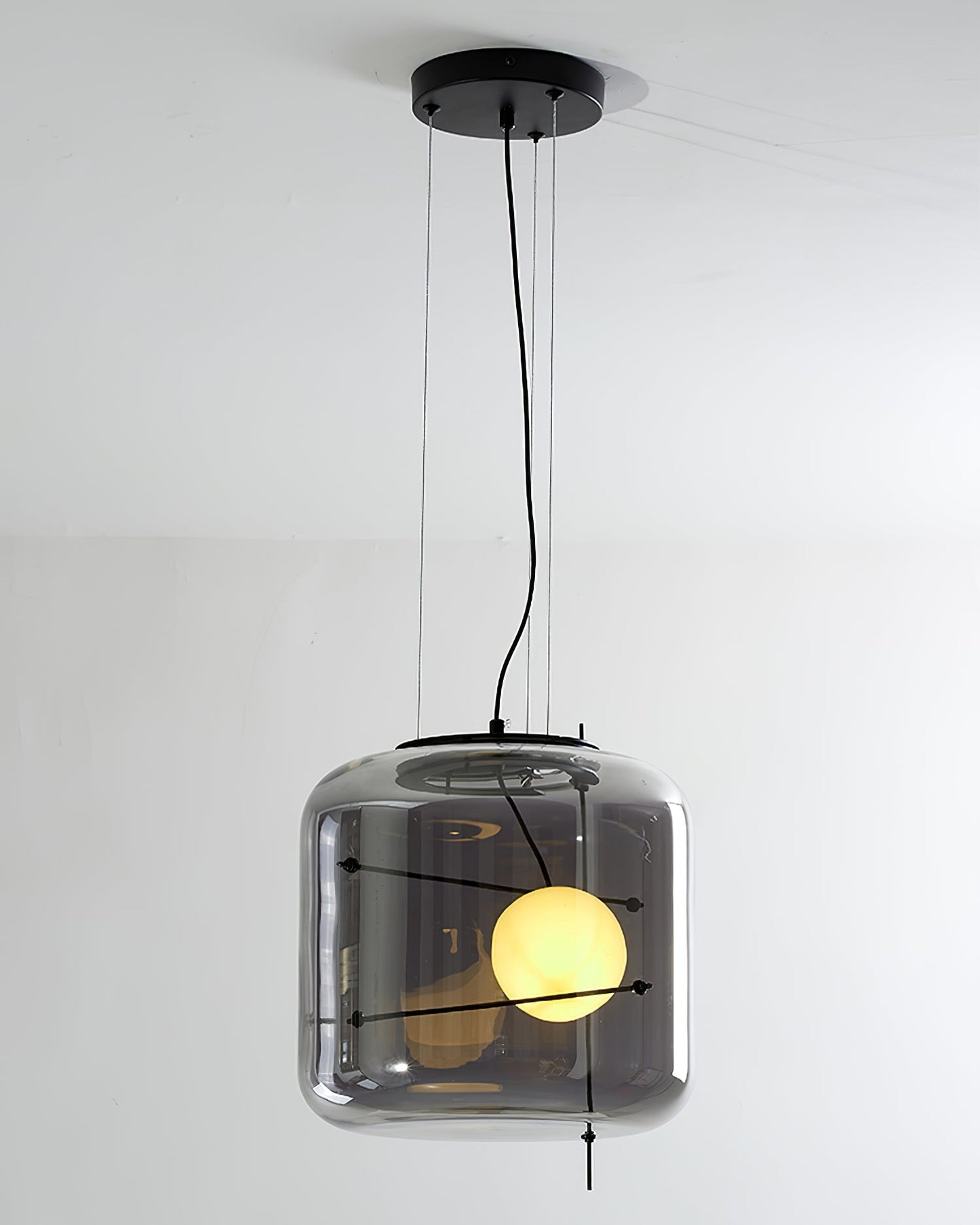 Glass Pendant Light Ventilated Shade Modern Hanging Lamp | Soft Diffused Lighting | G9 Base | Bedroom Living Room Ceiling Light