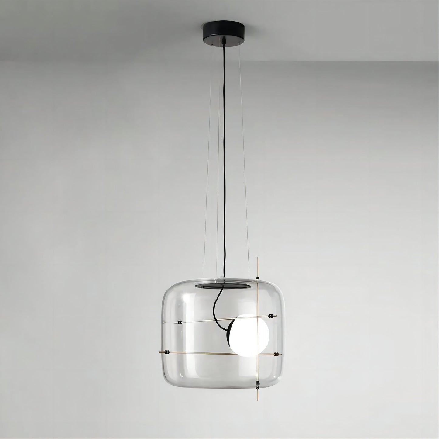 Glass Pendant Light Ventilated Shade Modern Hanging Lamp | Soft Diffused Lighting | G9 Base | Bedroom Living Room Ceiling Light
