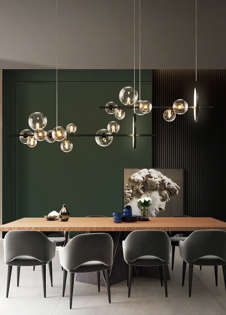 Luxury Glass Bubble Chandelier Macrocosm | Blown Glass Iron | G4 LED | Modern Ceiling Pendant Light | 90–120 cm
