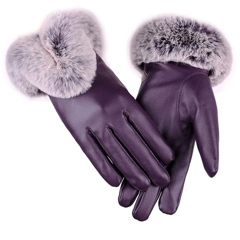 Winter Gloves with Faux Fur Trim for Women | Ideal for Cold Days