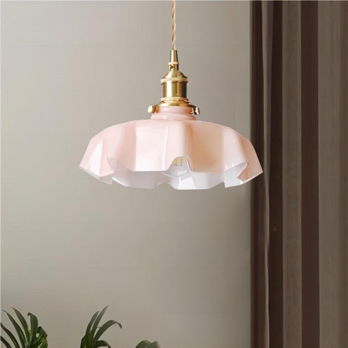 Retro Glass Flower Pendant Lamp