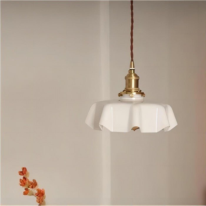Retro Glass Flower Pendant Lamp