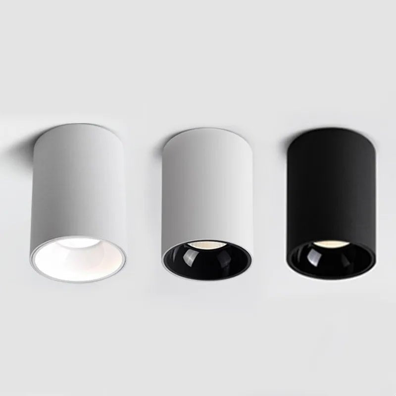 Round COB Ceiling Light Spotlight Downlight LED Aluminum | Modern Recessed Surface Mounted Lamp | Minimalist Indoor Lighting