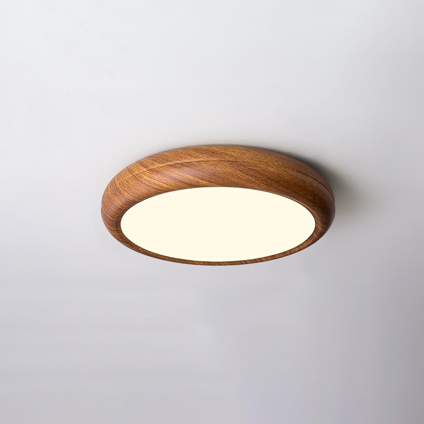 Round Ceiling Lamp with Wood Grain