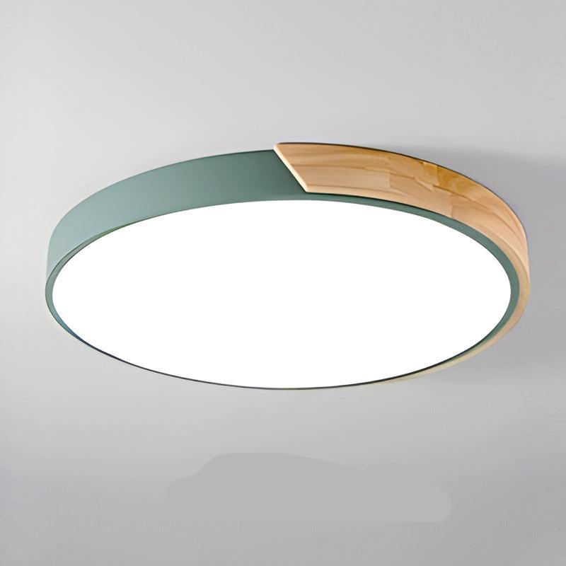 Scandinavian Wooden Macaron Round Ceiling Lamp